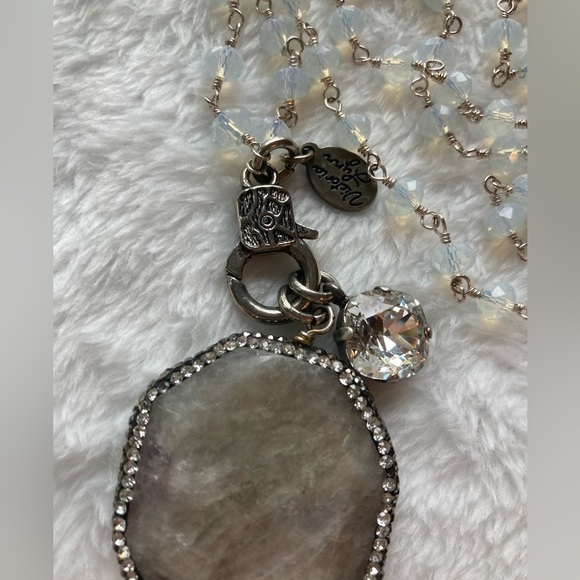 Victoria Lynn Large Natural Stone Crystal Beads Necklace - Picture 6 of 10